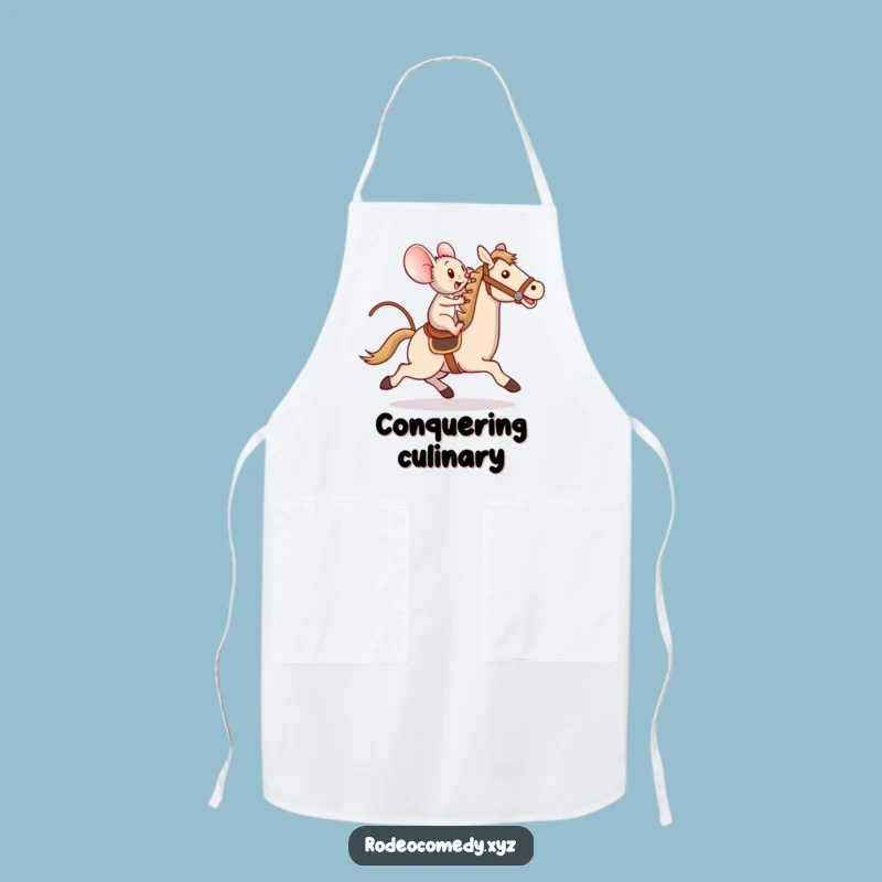 Funny Mouse Toy Horse Apron: Brave Rider's Kitchen - Chef Gift