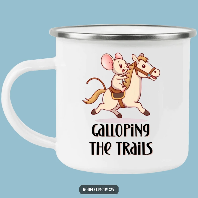 Funny Mouse Toy Horse Camping Mug: Brave Rider's Adventure - Camp Gift