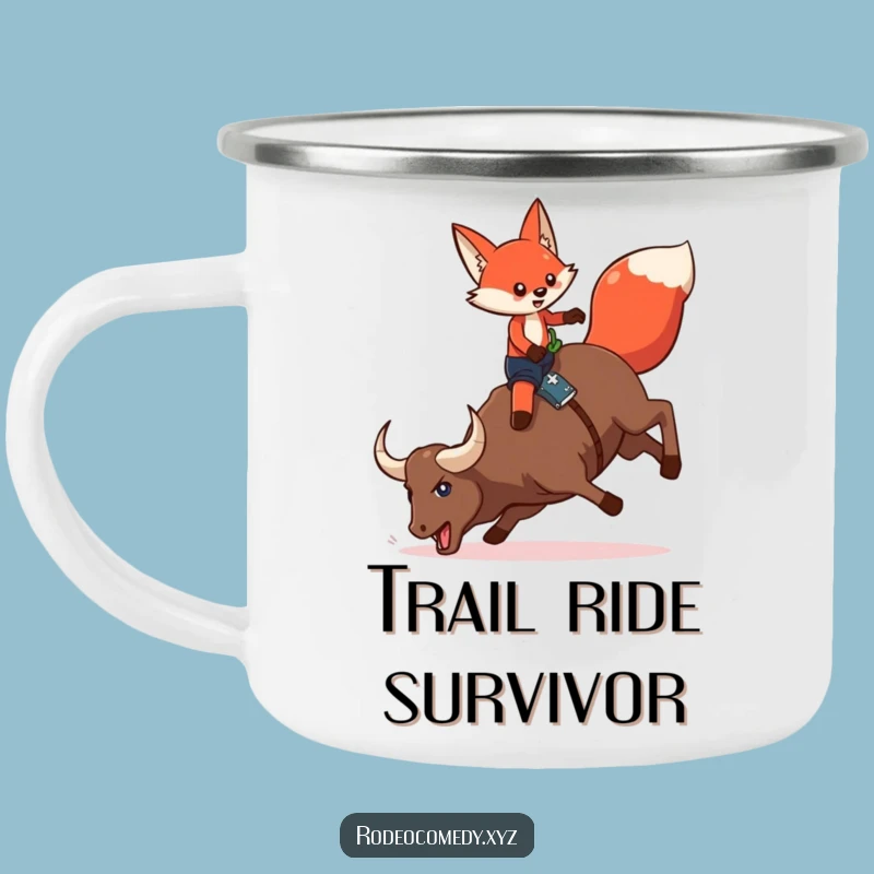 Trailside Triumph: Funny Fox Camping Mug, The Ultimate Funny Gift