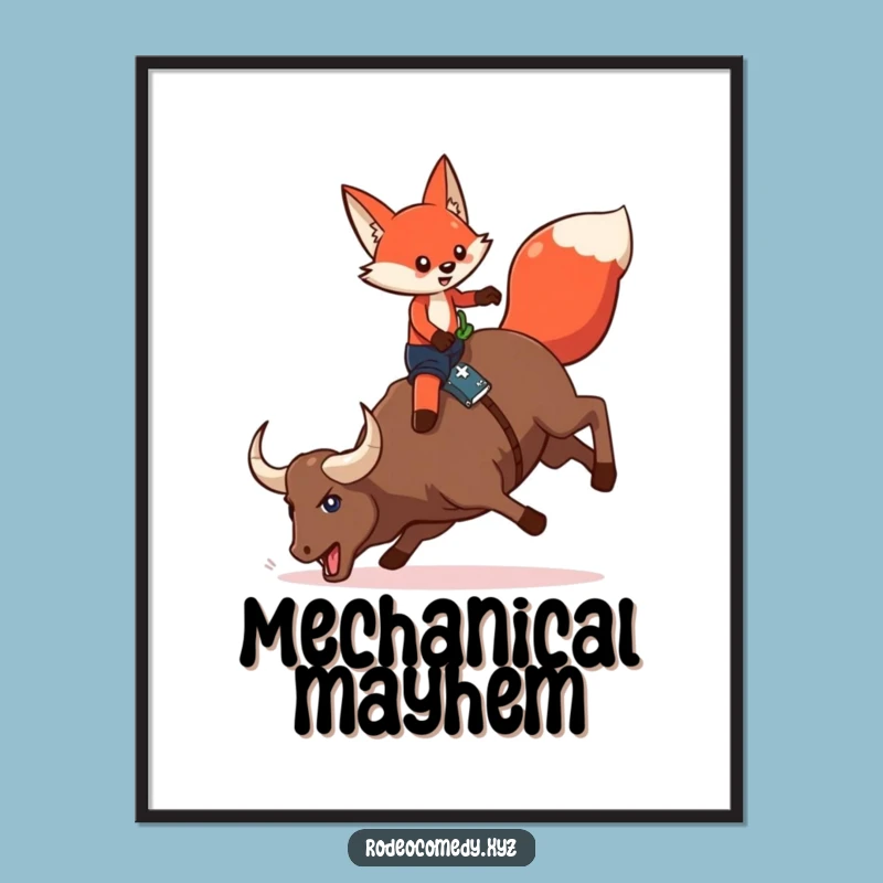 Rodeo Ready Art: Funny Fox Digital Print, Your Perfect Funny Gift