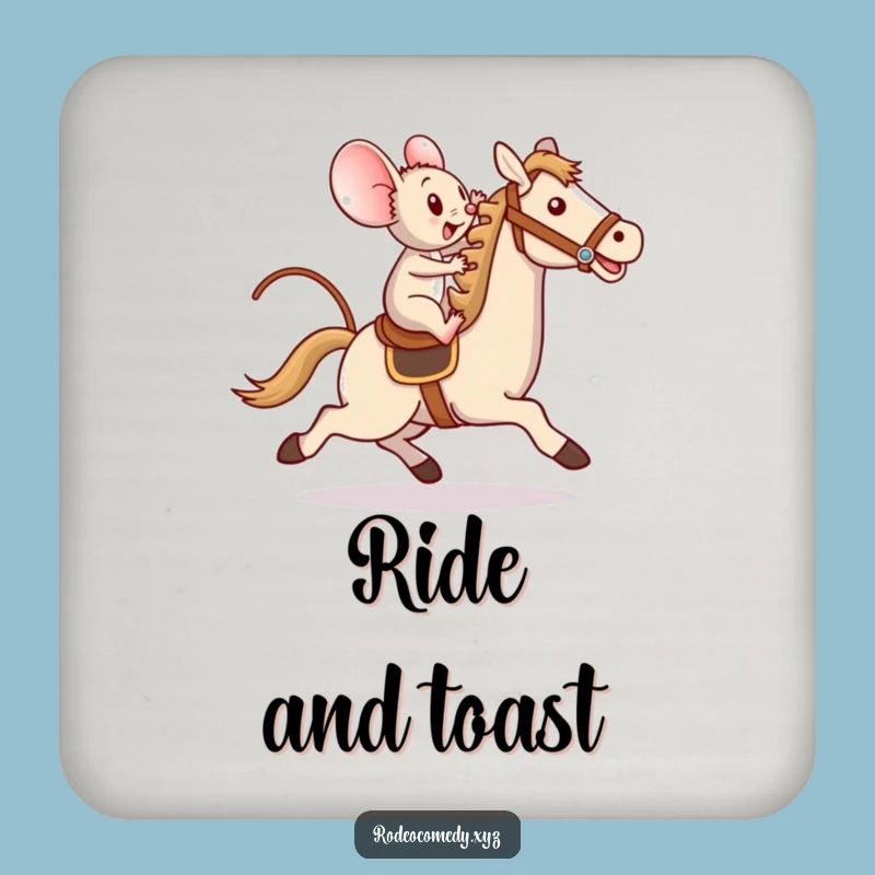Funny Mouse Toy Horse Coaster: Brave Rider's Protection - Bar Gift