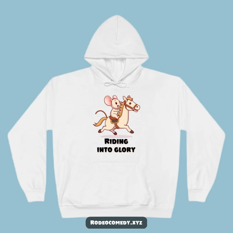 Funny Mouse Toy Horse Hoodie: Brave Rider's Triumph - Cozy Gift