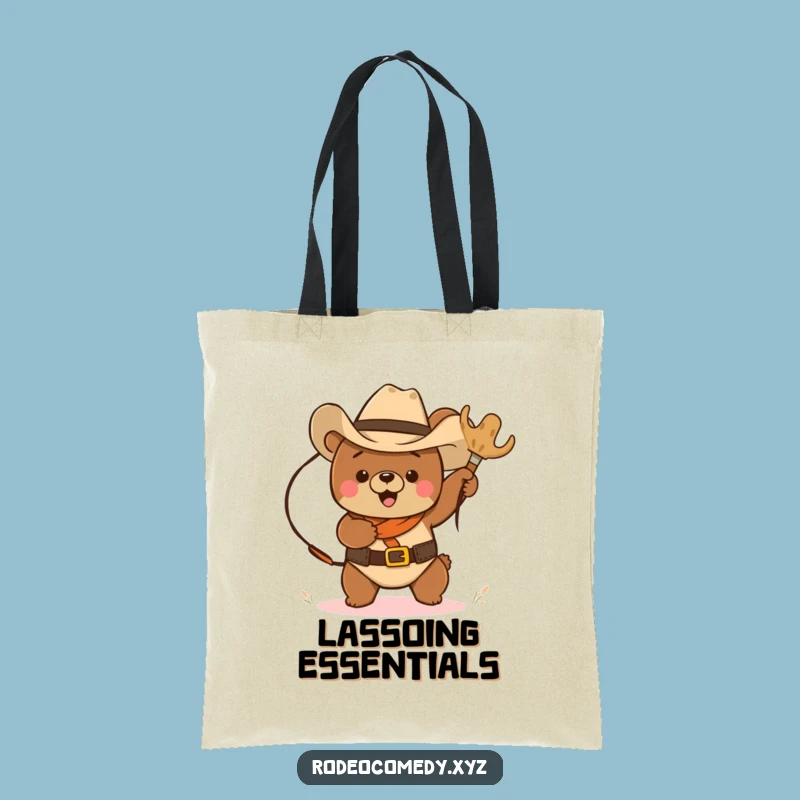 Carry Your Laughs: Funny Cowboy Bear Tote Bag, Your New Funny Gift